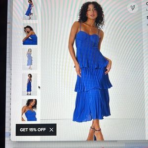 Lulus midi cobalt blue tiered dress